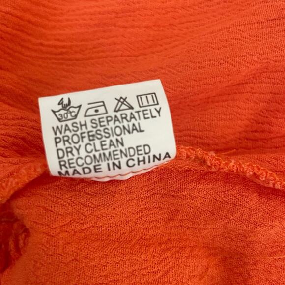 And The Why Women Tunic Top S Orange Crochet Paisley Gauzy Lace Cottage Boho Y2K - Picture 9 of 11